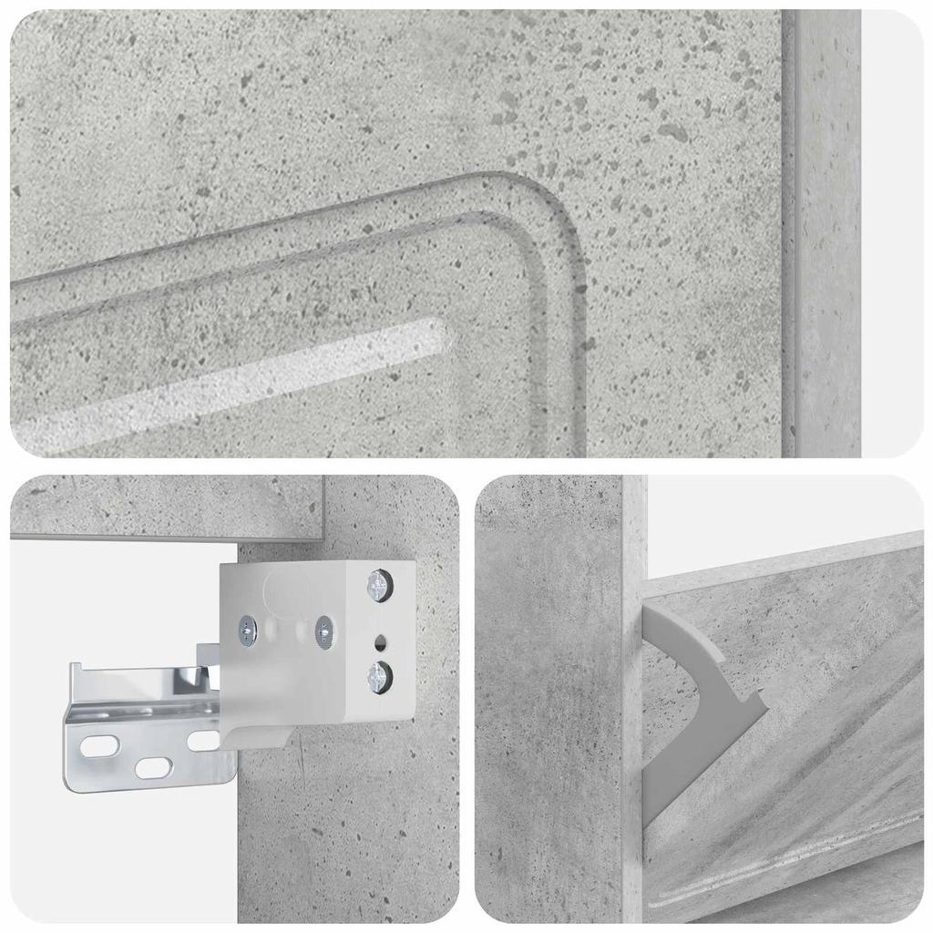 Wall Mounted Shoe Cabinet UTRECHT 71 x 17 x 86 cm Concrete Grey