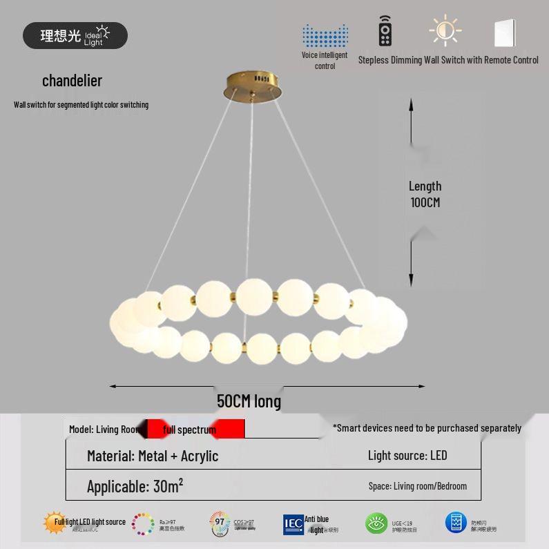 Italian Cream Minimalist LED Pendant Lamp for Living Room and Stairwell