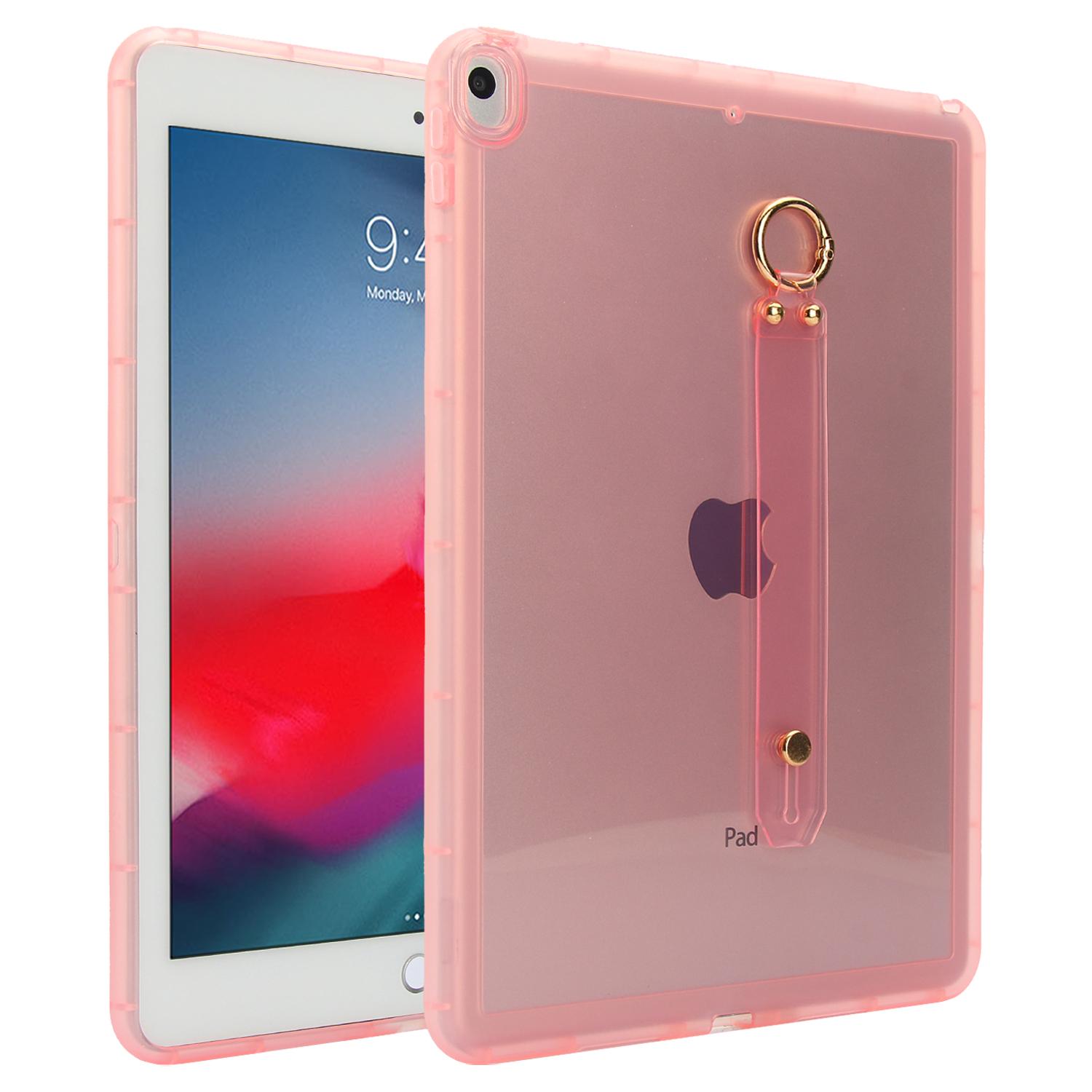 

For iPad Air 10.5 inch (2019) Case Shockproof TPU Tablet Cover with Wristband Pink