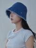 Olinkeompeulliteu Frayed Ham Moon Bucket Hat (Medium Blue)