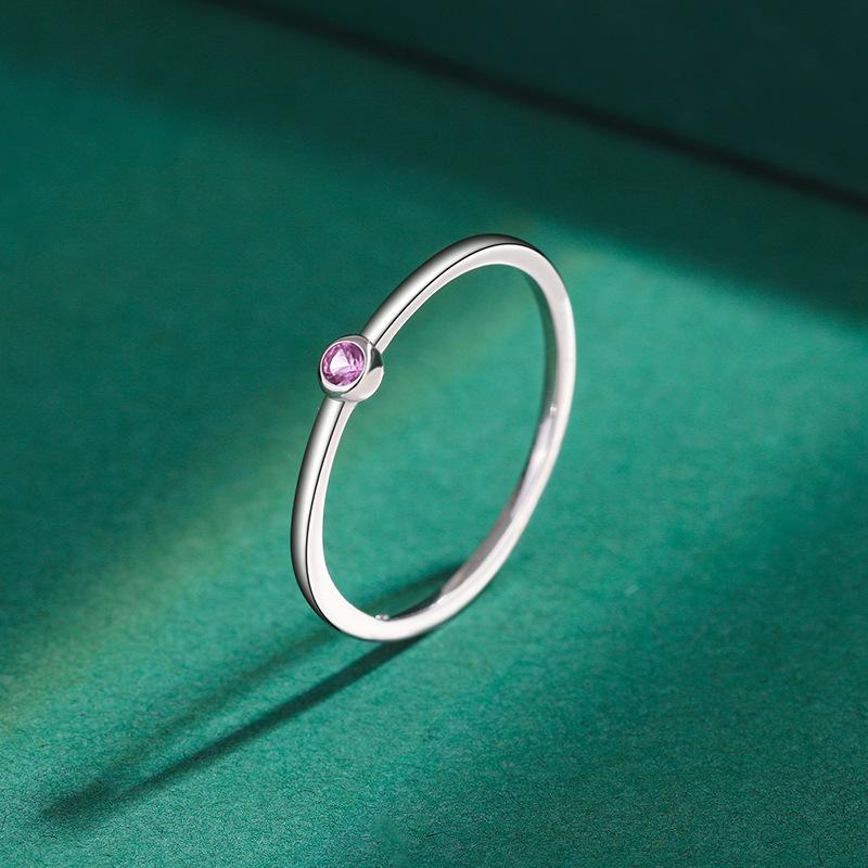 12 Constellations S925 Sterling Silver Zircon Ring for Women - Diamond-Set Japanese Light Luxury