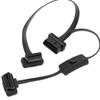 OBD2 Y Splitter 1 In 2 Extension Cable Ultra-thin Elbow Noodles Cable Diagnostic Connector Cable Cord With Switch