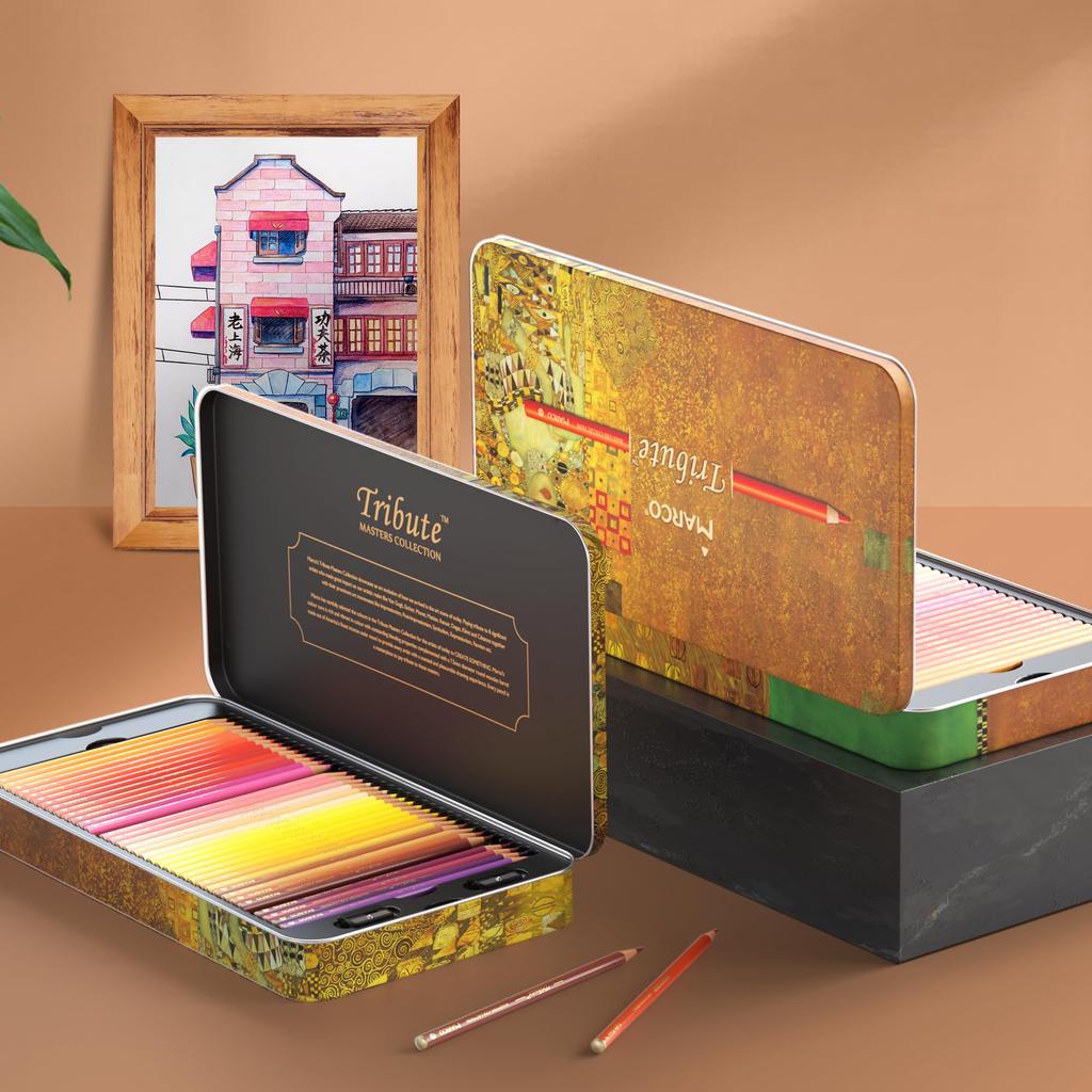 Marco 72 Colored Soft Pencil for Professional for Coloring 10 Layers of Vivid Colors That Can Be Master Colored Pencils with Good Iron 3300 72 Colors