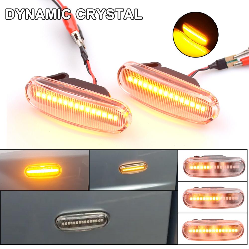 2Pcs Dynamic LED Turn Signal Side Marker Light Repeater Lamp For Fiat Panda MK2 MK3 Grande Punto Abarth Doblo Fiorino Linea Idea
