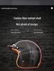 Retro Carbon Fiber Motorcycle Helmet, Three-Quarter Design for Men and Women