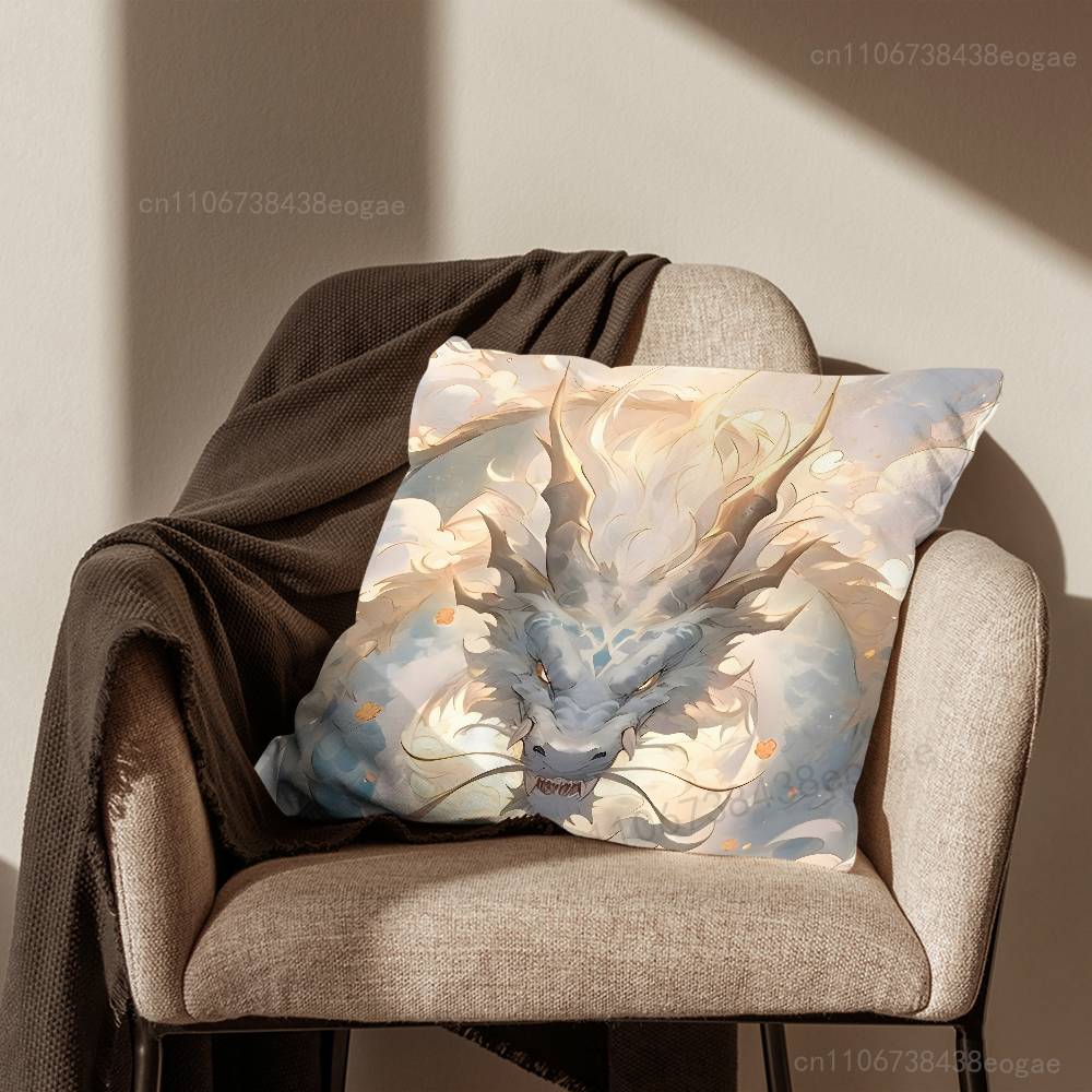 Fashion Dragon Ferocious  Pillow Case Living Room Sofa Cushion Cover Suitable For Home Bedroom Decoration And Protector