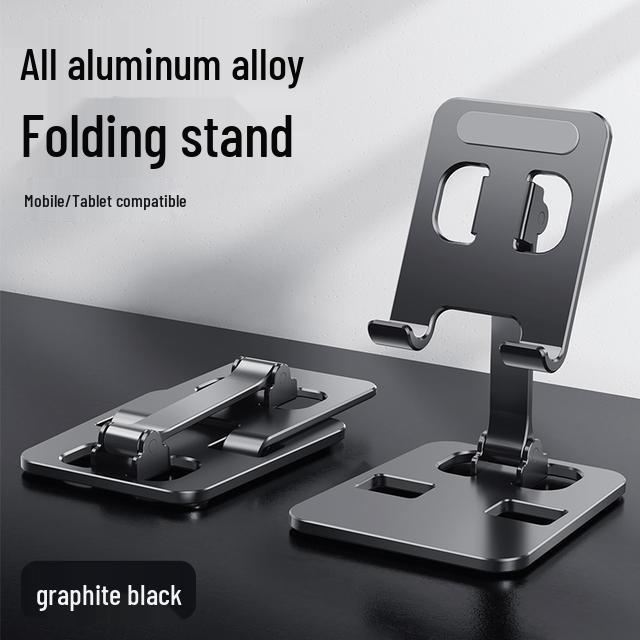 360° Rotating Aluminum Alloy Phone & Tablet Holder: Durable, Foldable, Stable Desktop Stand