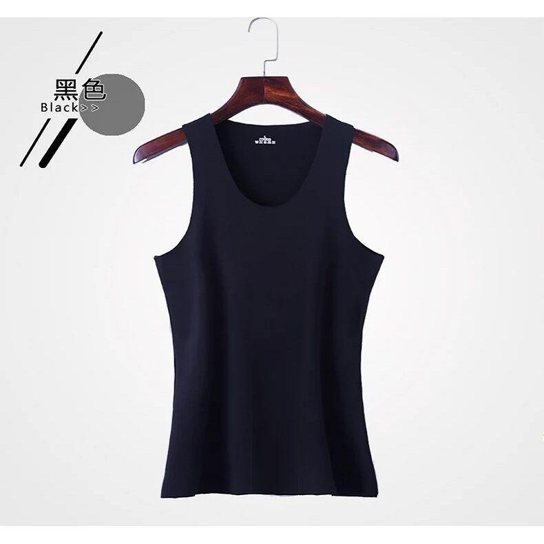 Große Größe Eis Seide Weste Herren grenzenloses Sport-Basisshirt V-Ausschnitt ärmelloses T-Shirt Sommer dünn einfarbig elastisch Herrenbekleidung