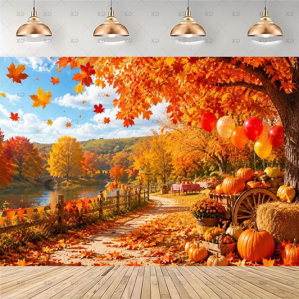 Cozy backdrop for the autumn harvest, Bethlehem Thanksgiving party decoration, background for the festival of the4989