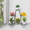 Modern Nordic Style Iron Square Plant Stand, 6-Tier Black Baking Lacquer Shelf, Holder for Plants Decor, Max Load 10kg per Tier