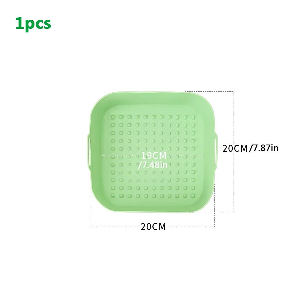 Air Fryer Silicone Pot Thick Reusable Silicone Square Air Fryer Liners Baking Tray Liner Paper Air Fryer Basket Baking Utensils