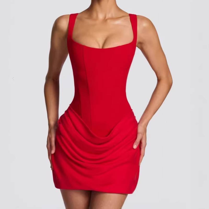 Sexy Sleeveless Wrap Dress With High Waist For Streetwear Fashion