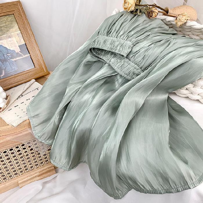 

Переливающаяся плиссированная миди-юбка из шифона с завышенной талией большого размера для женщин Large