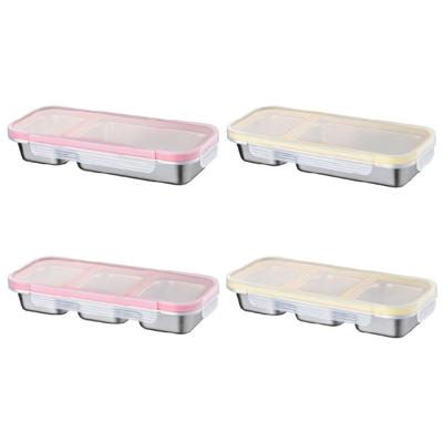 Multi Compartment Stainless Steel Bentos Box Dishwasher Safe Leak Proof Food Storage Container For Travel Work School