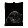 A Cute Black Pug Dog Flannel Printed Blanket Suitable for All Seasons Suitable for Living Room Office Sofa and Travel 180x250CM