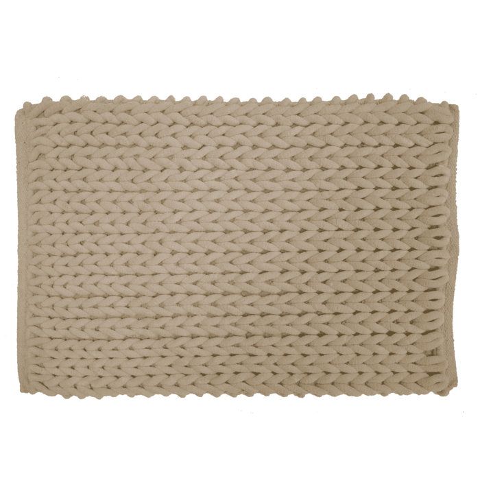 Tapis de bain - EDEN - Arielle - Chenille effet relief - 50 x 80 cm - Beige (Terracotta)