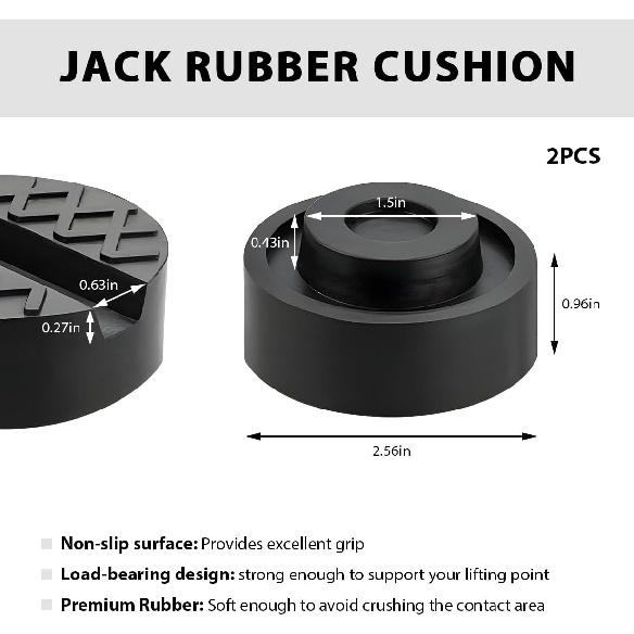 2 PCS Jack Pads, Trolley Floor Jack Disk Rubber Pad Extension for Pinch Weld Side, Universal Slotted Frame Rail Pinch Welds Protector for Floor