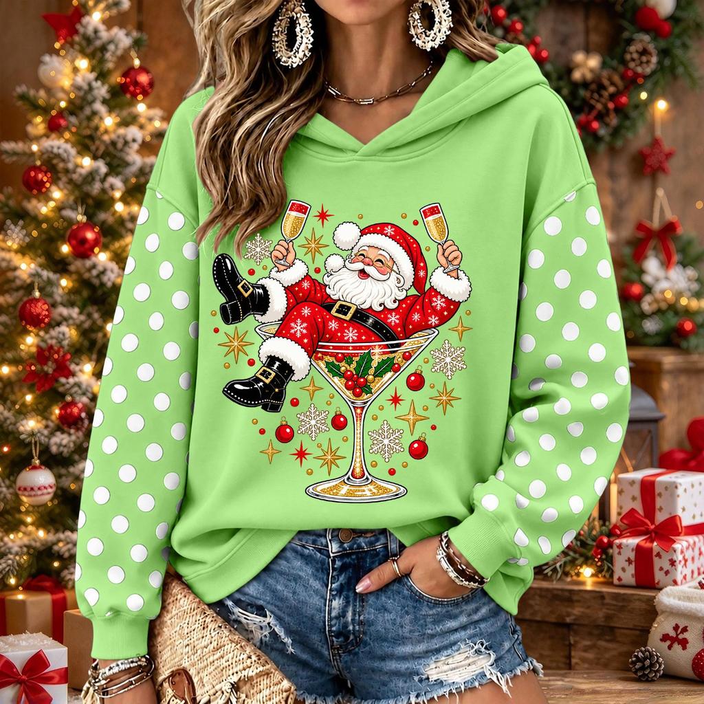 Women's Christmas Print Long Sleeve Top, Casual Comfortable Winter Shirt for Everyday Wear