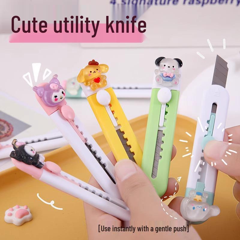 Mini Portable Cartoon Utility Knife for Students and Office Use