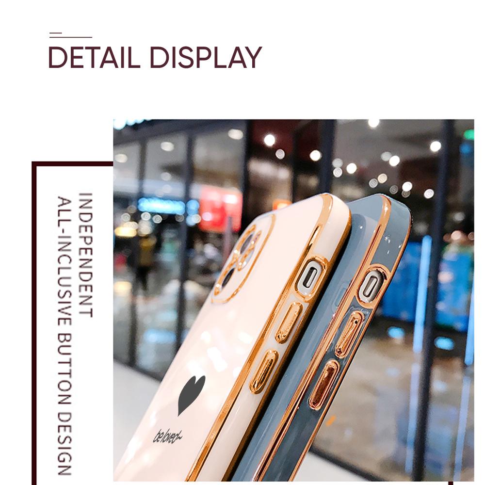 For Redmi Note 13 Pro 12 Pro 12S 11 Pro 11S 10S OPPO A38 A77s A96 Realme C33 C65 OnePlus Love Heart Design Soft Plated TPU Shockproof Phone Case