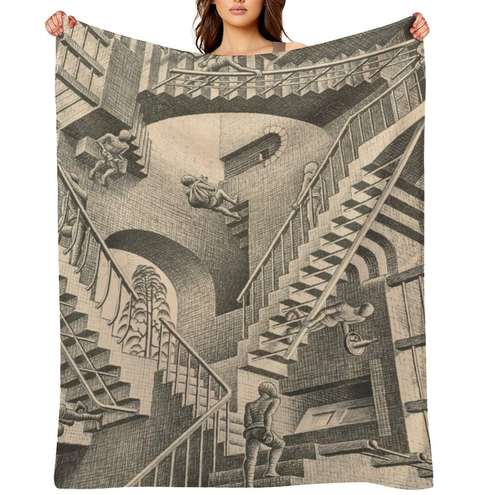 Escher Relativity Throw Blanket Single For Baby Decorative Sofa Baby Blankets 102x76cm(40x30in)