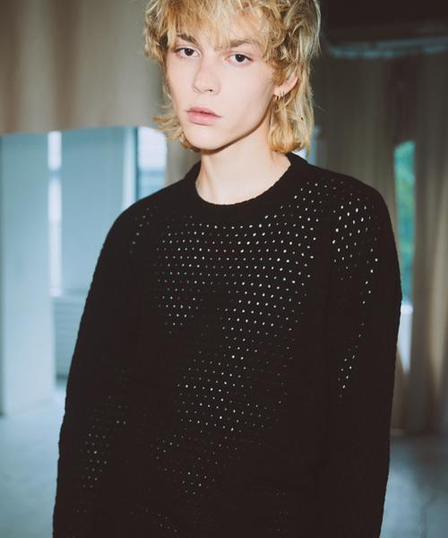 Mister Child Punching Knit Black L