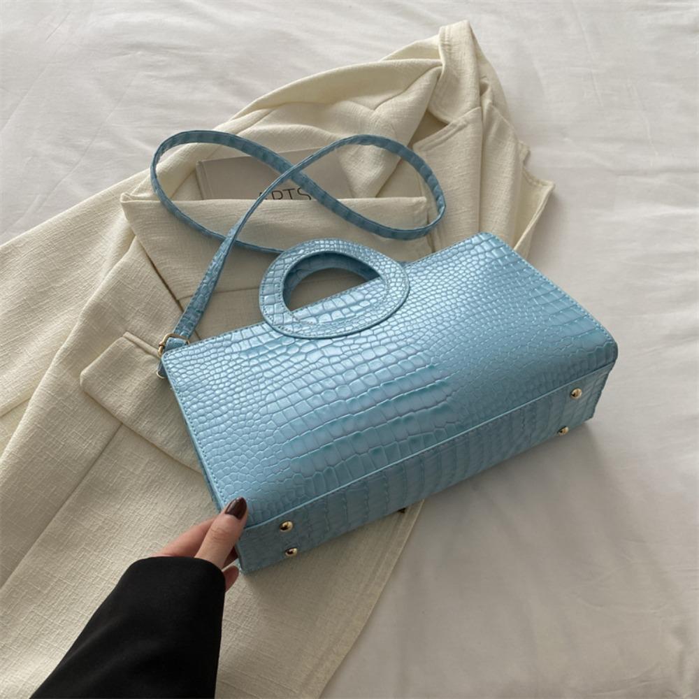 Casual PU Leather Women Handbags High-capacity Crocodile Pattern Square Bag Female Clutches
