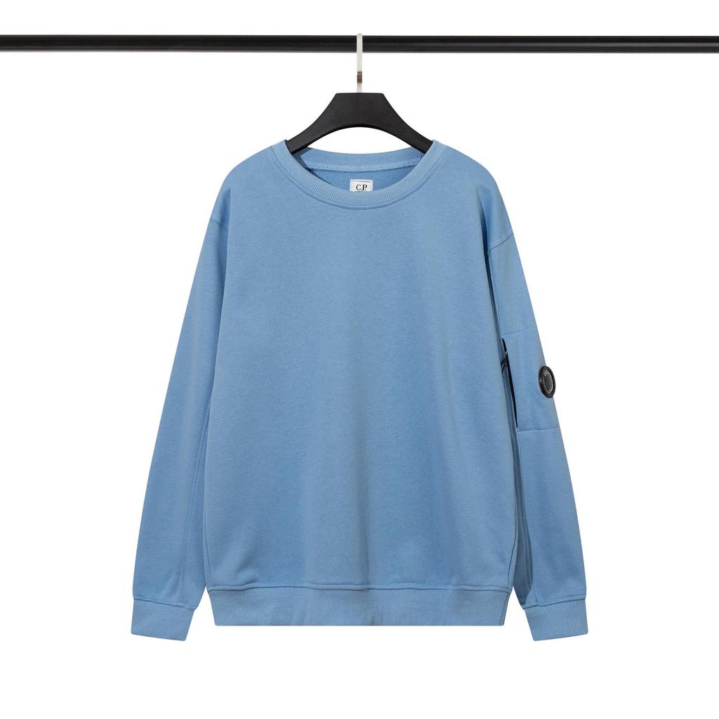 CP Modna Unisex Bluza z Kapturem Okrągłym Dekoltem i Wzorem z Soczewką - Jesień/Zima Jednolity Kolor, Zamek Błyskawiczny i Kieszeń.