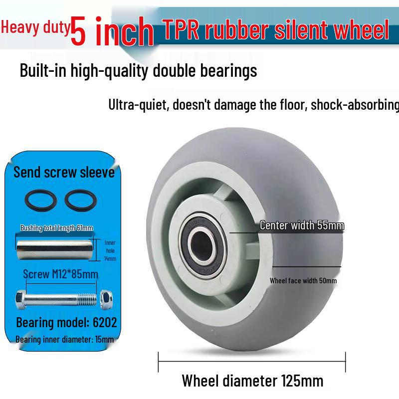 Nylon Swivel Caster Wheels: 2-6 inch Heavy-Duty Rubber & Flat Plate Options