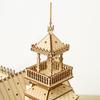 Hallisun 3D Wooden Puzzle DIY Retro Cottage Villa House with LED Light Model Assembly Kit 3D Puzzle Brain Teaser Hobby Game Toy for Adults DIY