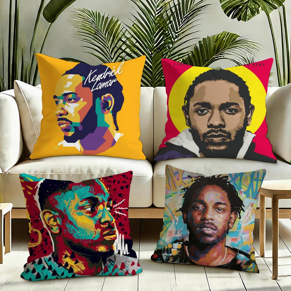 Rapper KKendrick LLamar Cushion Cover Silky Short Plush Invisible Zipper Dustproof Sofa Pillow Case for Home Decor
