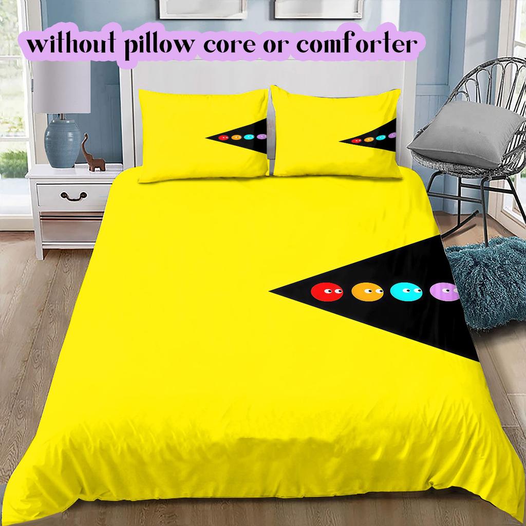 PacMan Anime Soft and Comfortable Duvet Cover, Children's Bedding Set Gift, Extra Large Size, Various Sizes Available