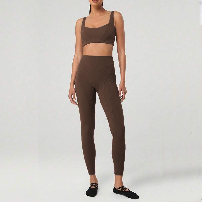 A set of yoga clothes in Europe and the United States, women's high-sense high waist hip lift exercise running fitness suit YY111