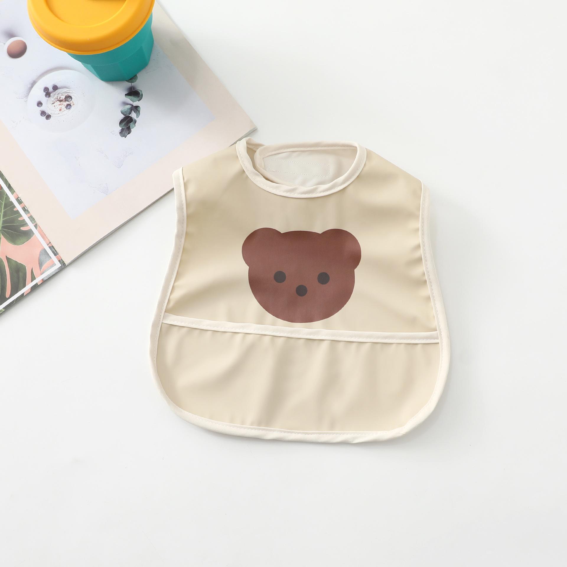 Cute Bear Baby Bib Waterproof Wash Free Children Eating Saliva Towel