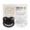 LittleForBig Adult Pacifier Transparent Candy Color Set of 2 [Reproduces Mom's Nipples] Black/Transparent