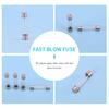 BHBL  20pcs Fast Blow Glass Tube Fuse 8A 8 Amps 250V 6mm x 30mm