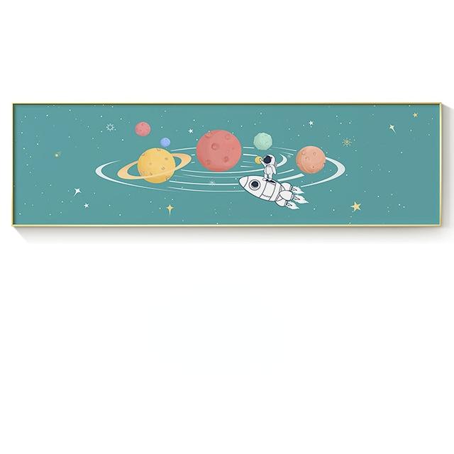 Nordic Cartoon Space Travel Canvas Painting Posters and Print Cute Kids Wall Art Pictures for Living Room Bedroom Kids Deoration