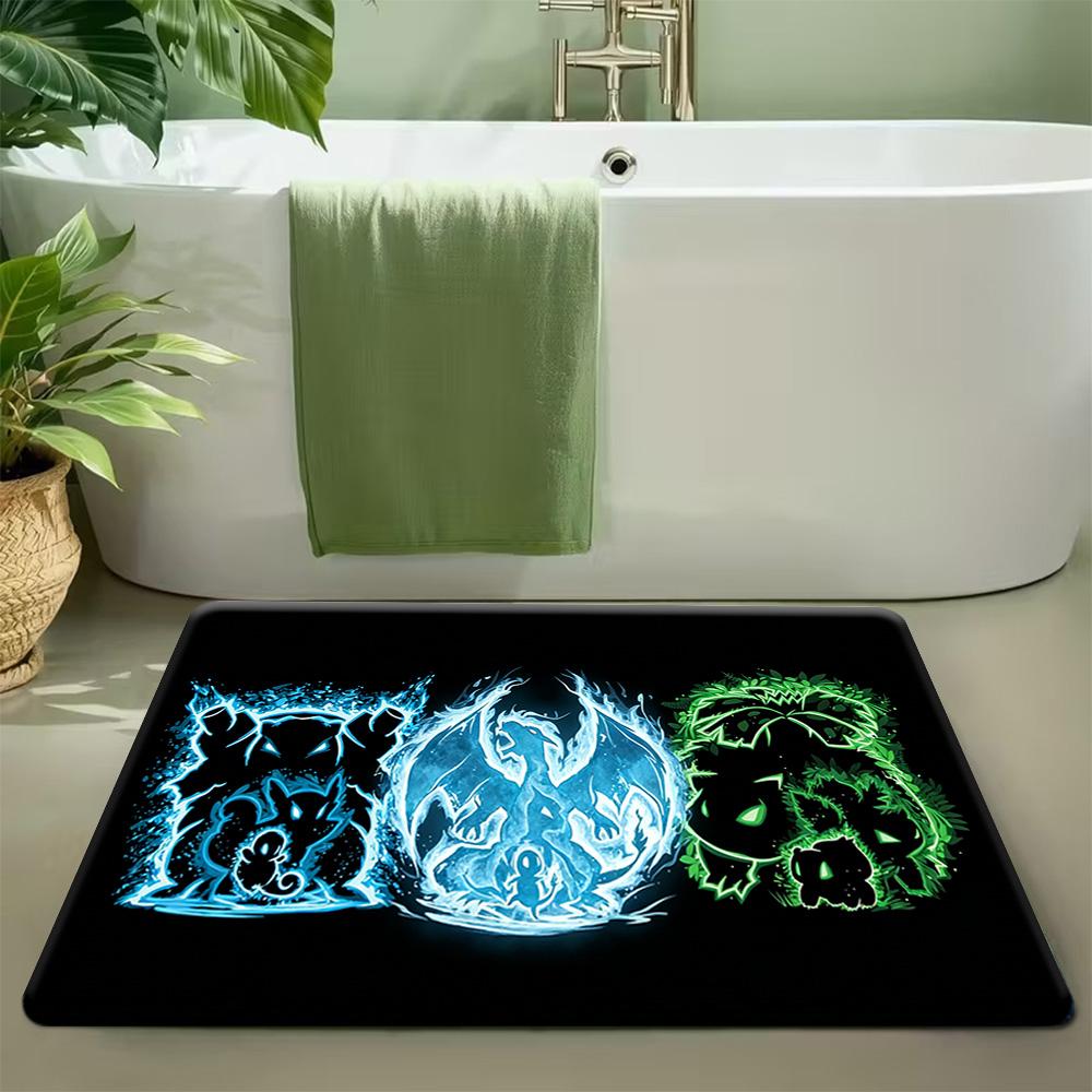 Pokemon Charizard Fire Graffiti Print Non-Slip Doormat for Home Decor 40cm x 60cm