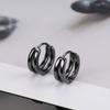 Round Circle Double Circle Silver Color Punk Jewelry Men Hoop Earrings Stud Earrings Ear Studs