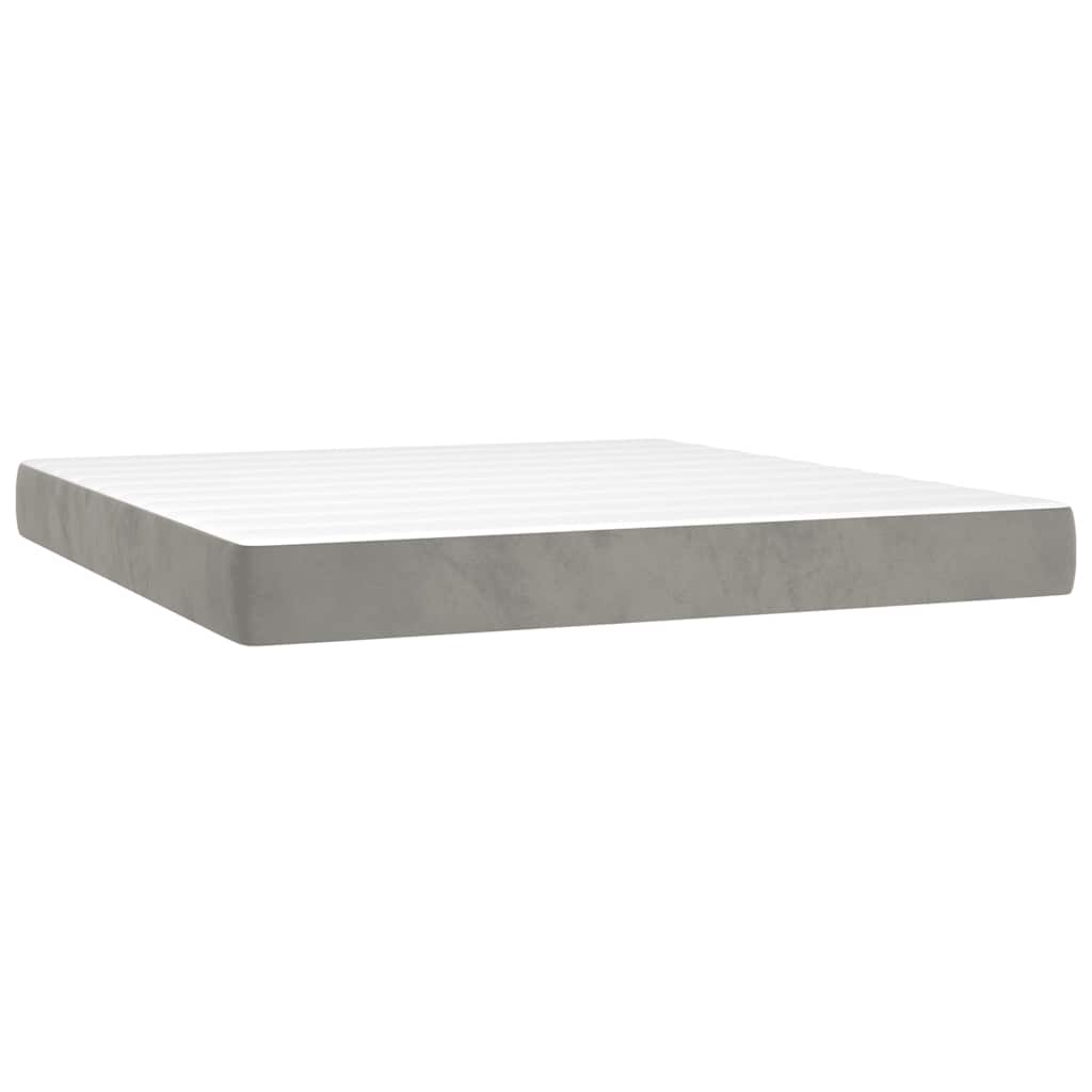 Pocket Spring Mattress Medium Firm Light Grey 160 x 210 x 20 cm Velvet
