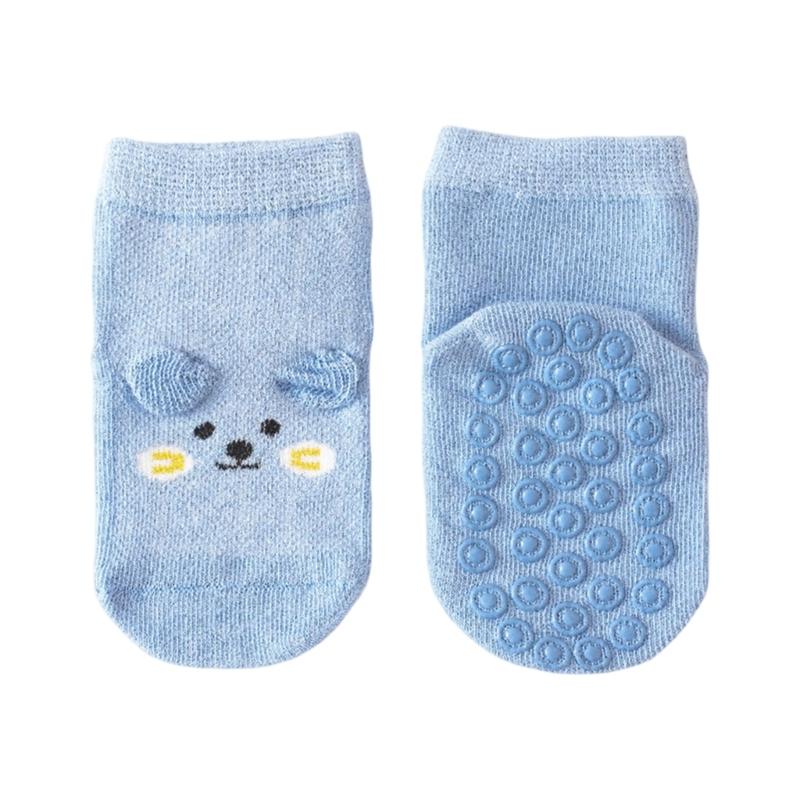 Baumwoll Socken mit Anti-Rutsch-Sohle für Mädchen Jungen Atmungsaktive Knöchelsocken Hohe Elastische Grip Socken Baby Knöchelsocken