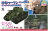 PLATZ Girls & Panzer the Movie Easy Model Tankery Series M4 Sherman 75mm Gun Model, Sanders University High School, 1/56 Scale Plastic Model GP56-3
