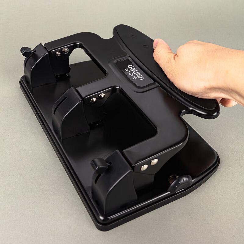 Deli 0116 Three-Hole Punch (Black)