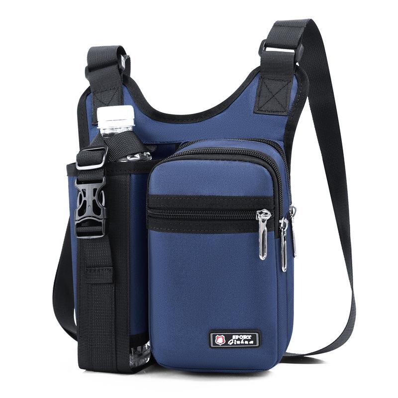 Men's Large Capacity Crossbody Sling Bag - Outdoor Casual Kettle and Mobile Holder, Water Bottle Bag, Oxford Cloth Single Shoulder Bag