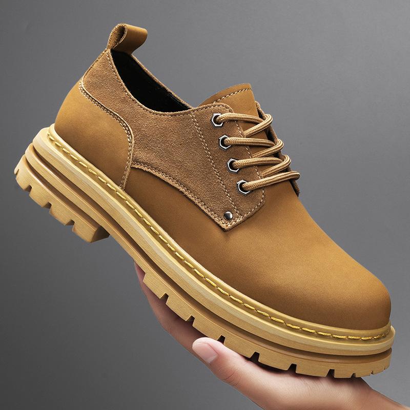 2025 new low-top Martin boots men's leather large-size casual derby shoes British tooling big head leather shoes autumn and winter