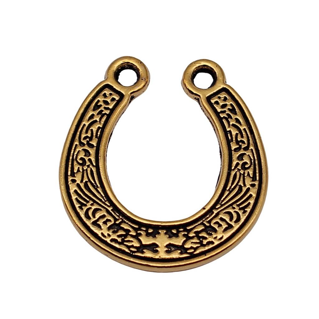 Vintage Horseshoe Charms Alloy Metal Pendants For DIY Jewelry Lucky Themed Accessories