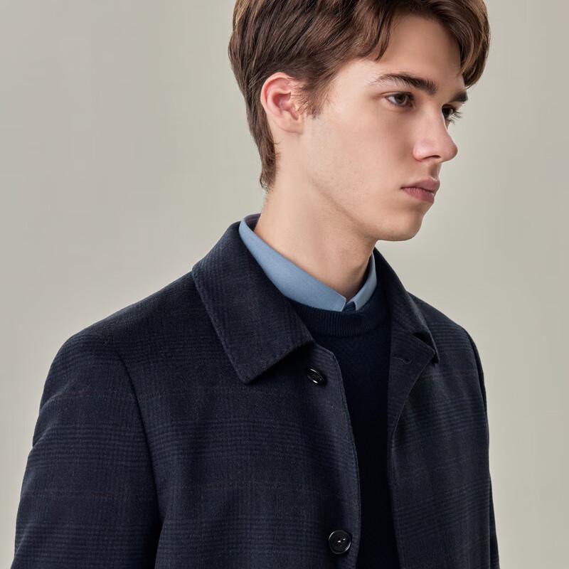 EMZ Erdos Men's Wool Blend Detachable Liner Mid-length Coat