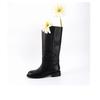 3.5CM British Style Fashion Cowhide Knight Boots 2025 Autumn and Winter New Round Head Thick Heel But Knee High Boots
