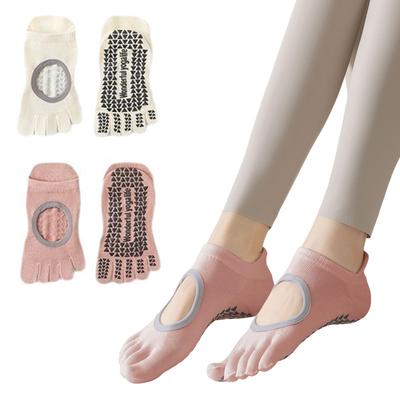 Karsaer Yoga Odor Pilates Socks for and Sweat Protection Women's Five-Toe Socks, Non-Slip, Antibacterial, Resistant, Breathable, Stretchy, 2-Pair Set,