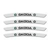 4Pcs Car Logo Rims Stickers Wheel Eyebrow Decor Decal For Skoda Octavia Fabia Superb Roomster Kodiaq Led Luggage Car Accessories agu233